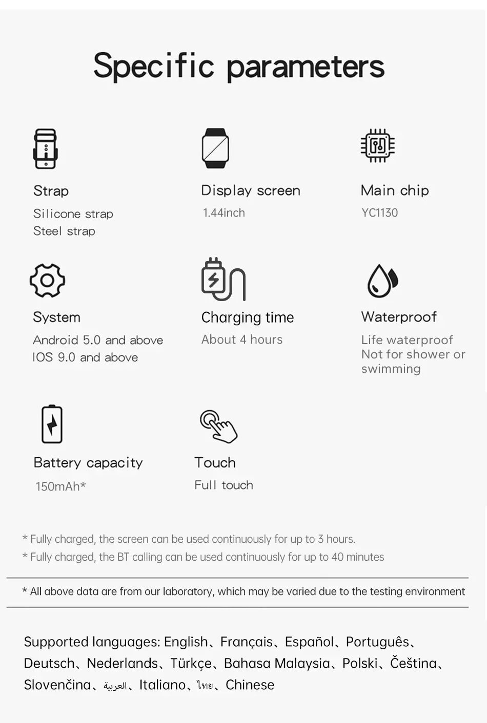 1.44" Smart Watch – Bluetooth Call & Health Monitor
