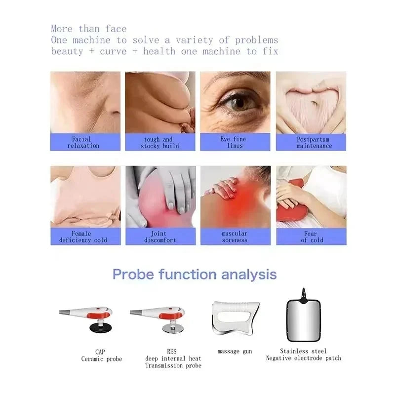 Portable 448kHz RFTecar Therapy Machine – Pain Relief & Skin Tightening