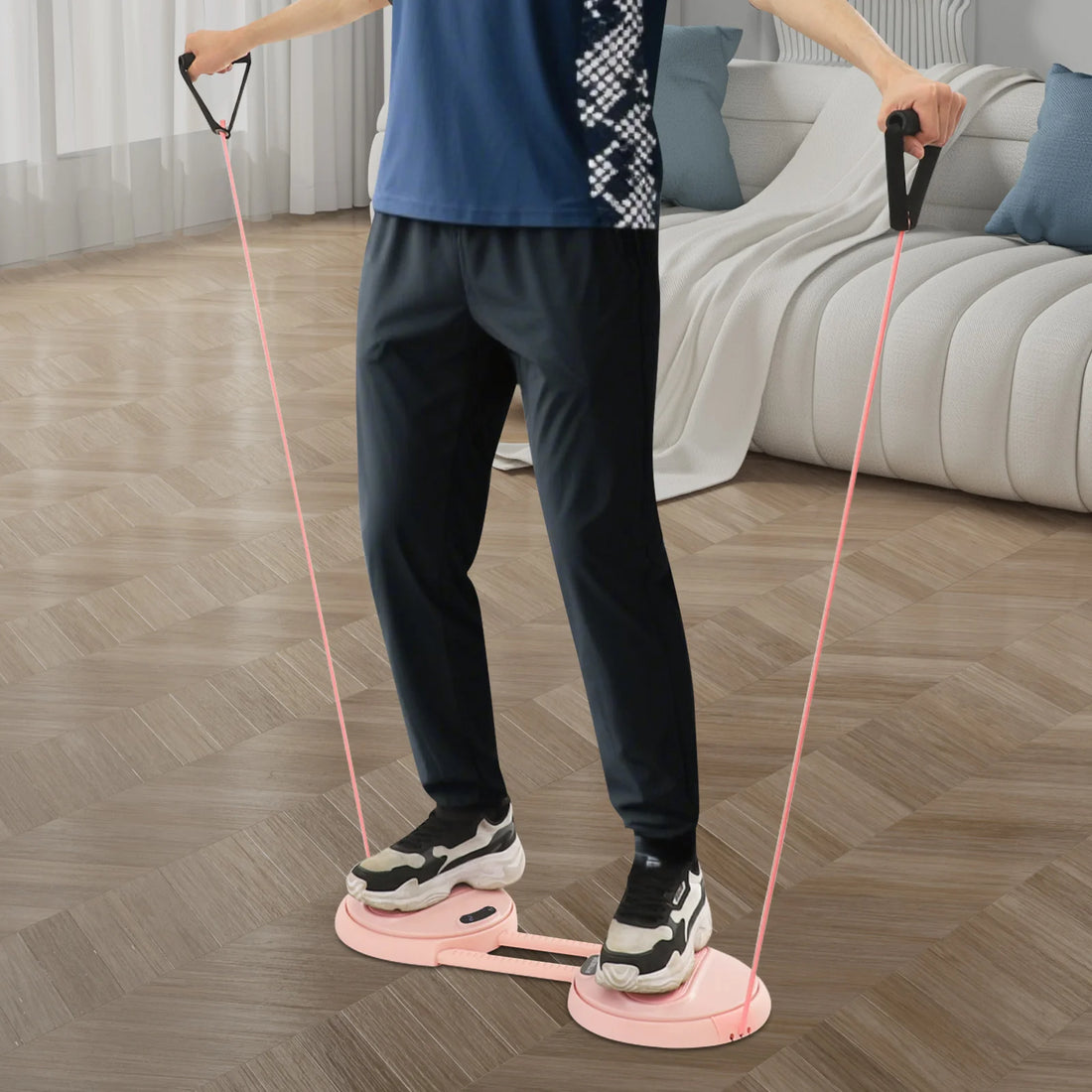Waist Twisting Ab Exercise Board with Tension Ropes