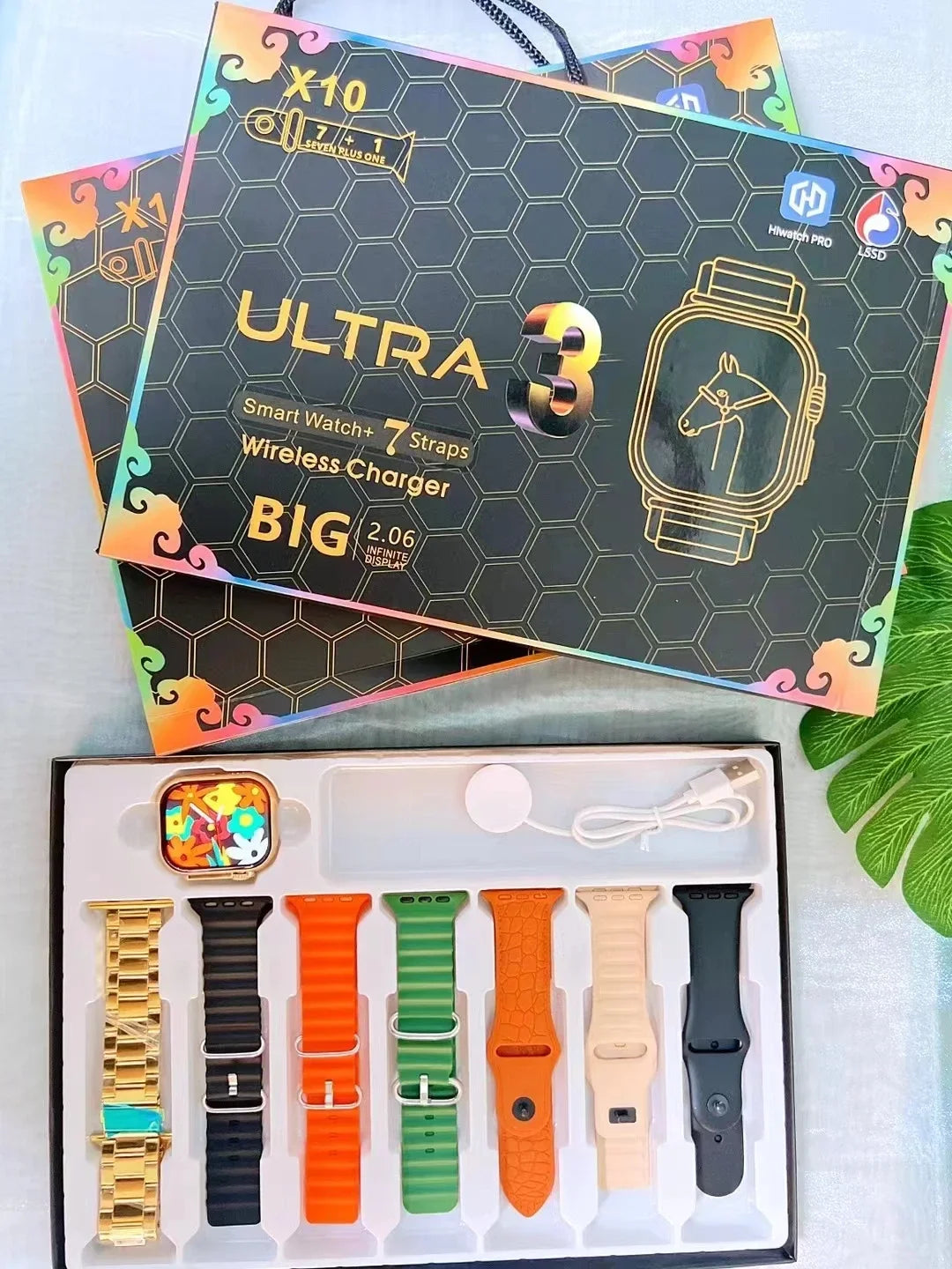 X10 Ultra 3 Smart Watch – 7+1 Sports Modes, Bluetooth Call, DIY Faces, Waterproof