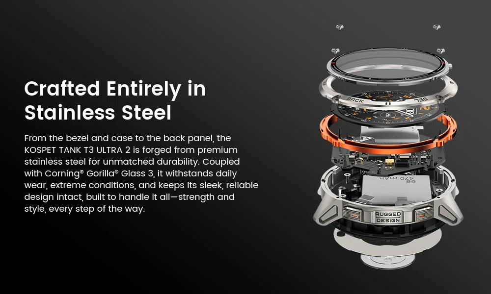 KOSPET TANK T3 Ultra 2 GPS Smartwatch – Rugged & Waterproof