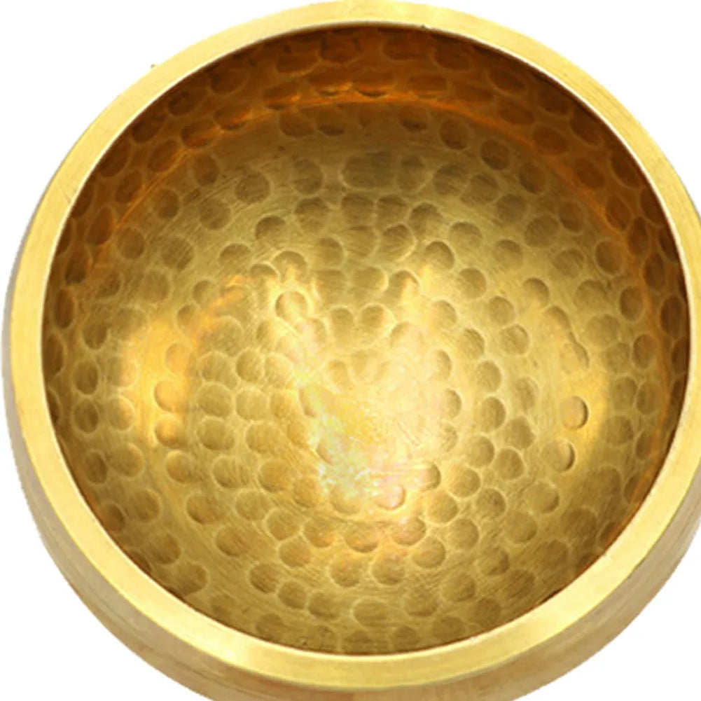 Hand-Carved Tibetan Singing Bowl with Stick