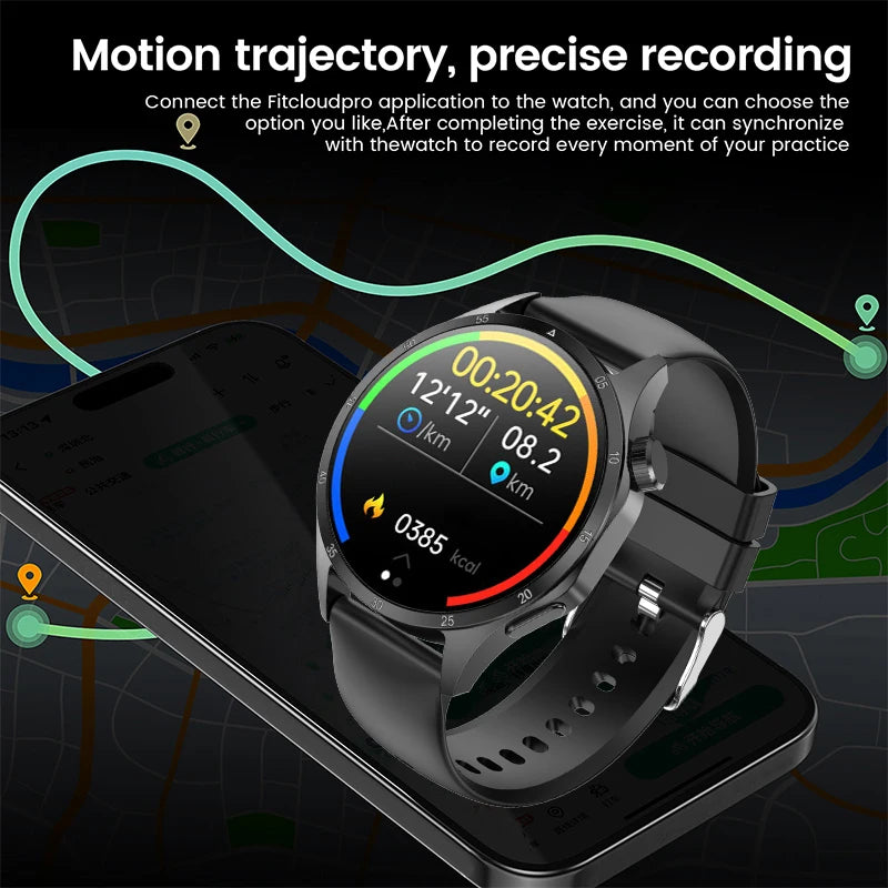 2025 Men's Smart Watch – AMOLED Screen, GPS & Bluetooth Call