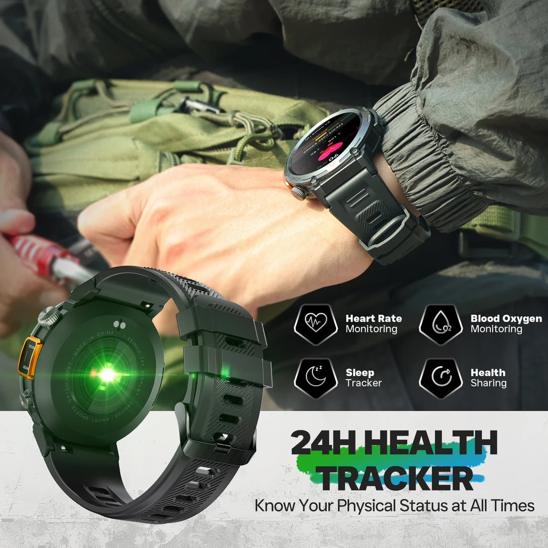 EIGIIS KE3 Smart Watch – 3ATM Waterproof & Bluetooth Call