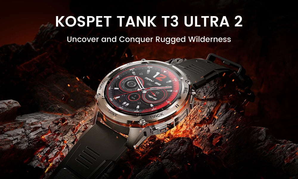 KOSPET TANK T3 Ultra 2 GPS Smartwatch – Rugged & Waterproof