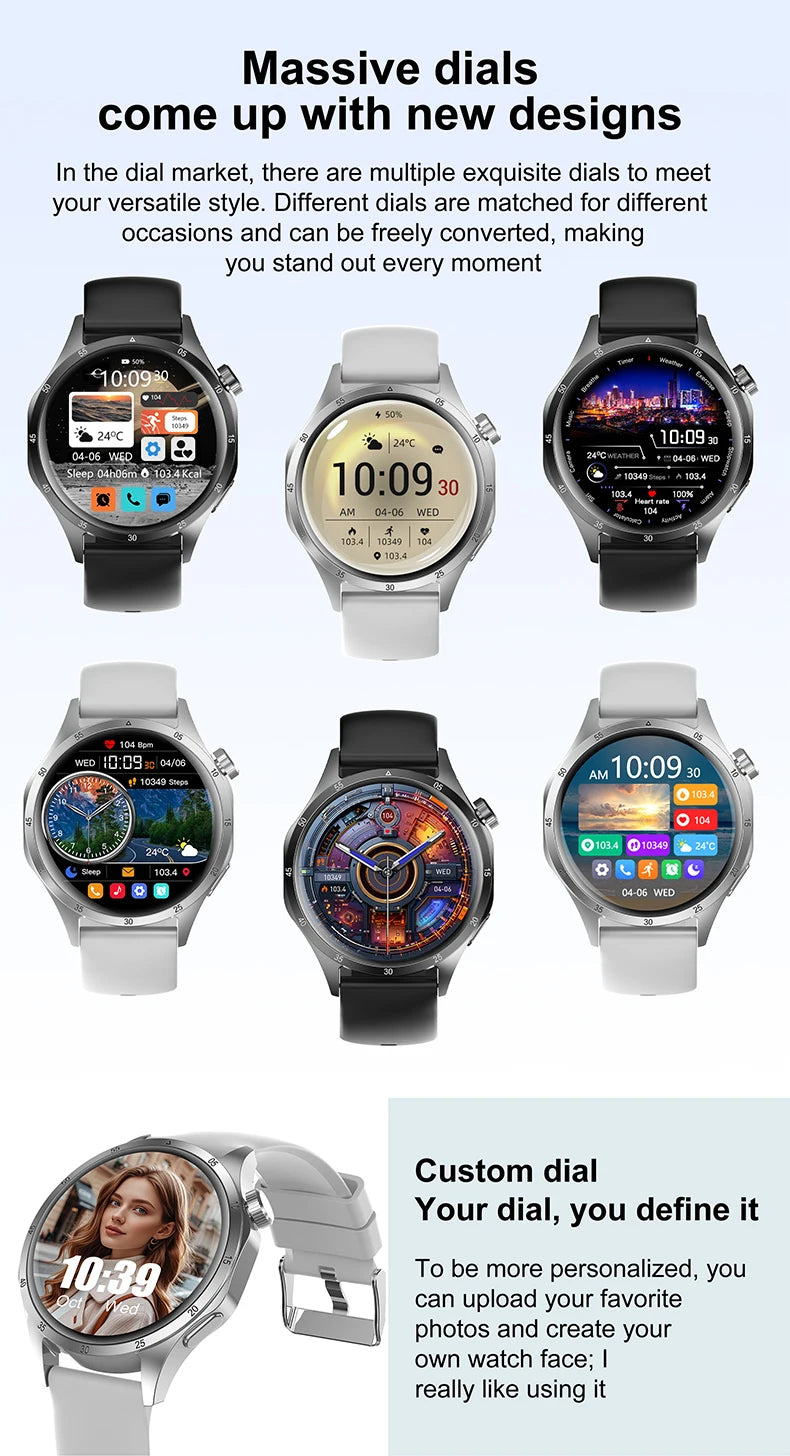 2025 Men's Smart Watch – AMOLED Screen, GPS & Bluetooth Call