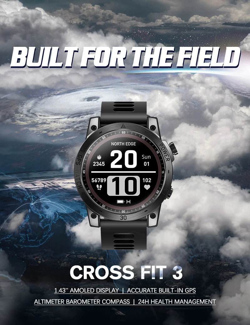 NORTH EDGE 2025 GPS Smartwatch – Sport & Outdoor Watch for Men