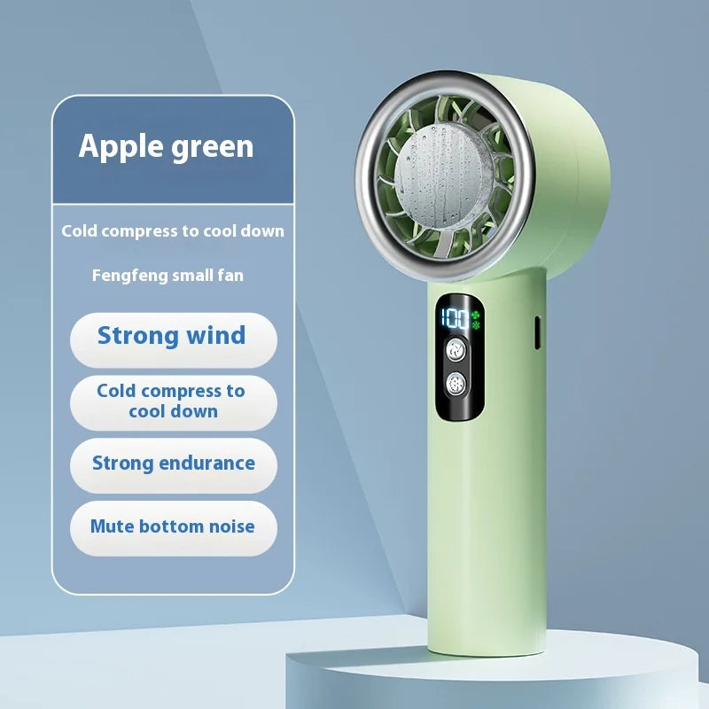 Portable Handheld Turbo Fan – 3-Speed Ice Compress Mini Fan