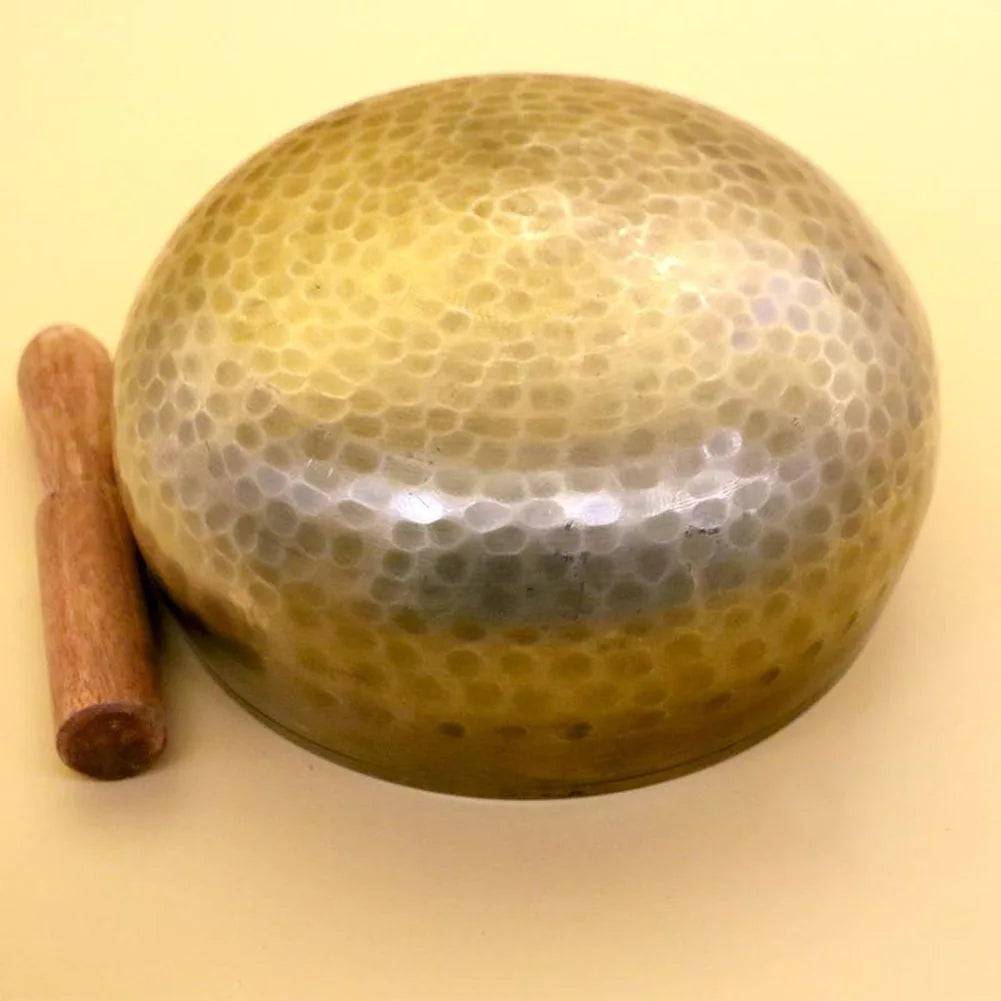 Hand-Carved Tibetan Singing Bowl with Stick