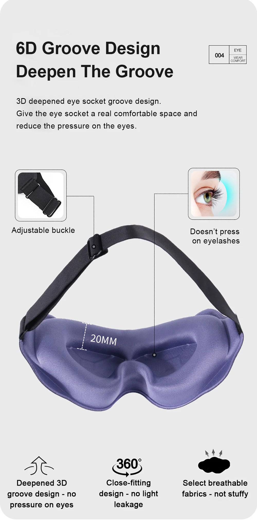 3D Contoured Sleep Eye Mask for Travel