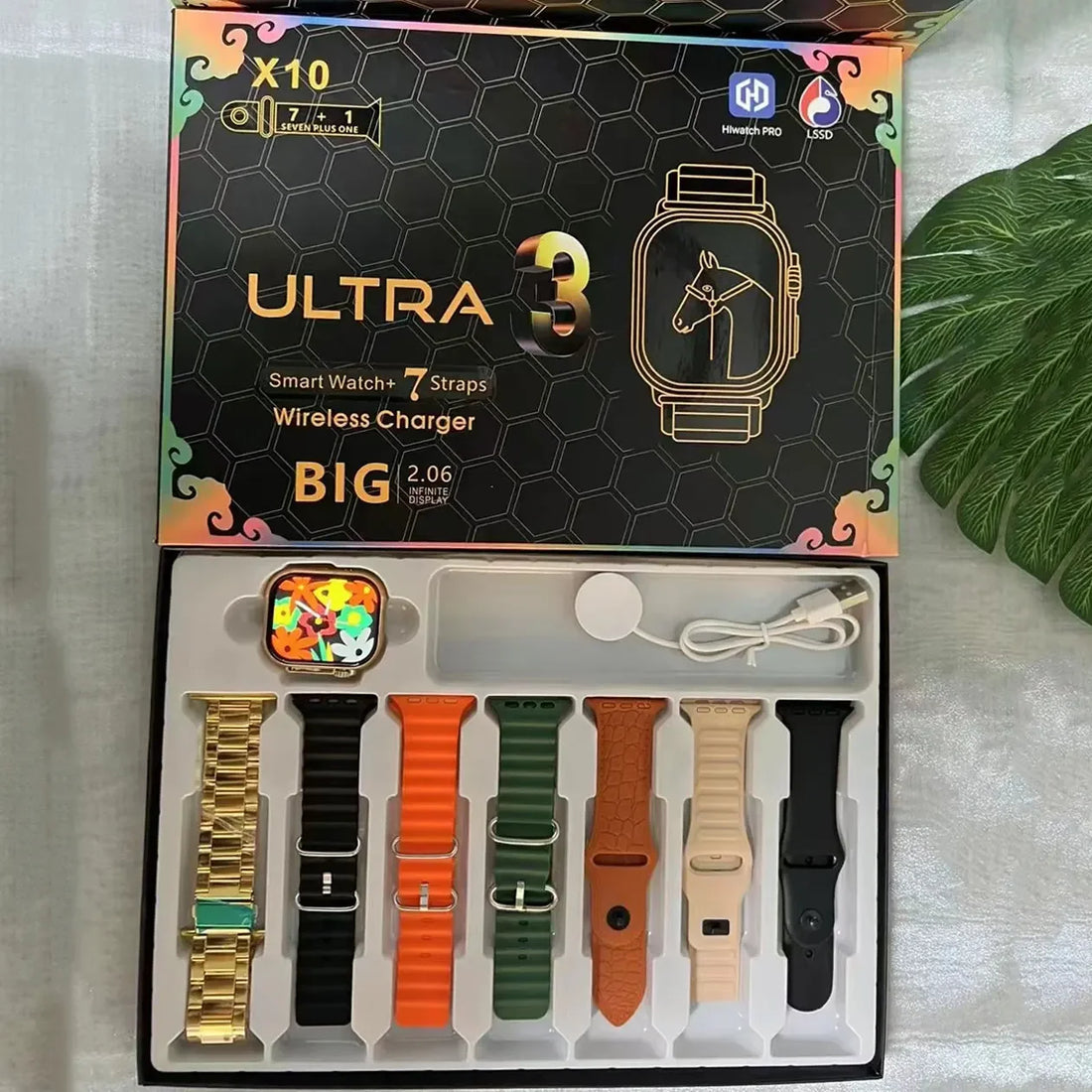 X10 Ultra 3 Smart Watch – 7+1 Sports Modes, Bluetooth Call, DIY Faces, Waterproof
