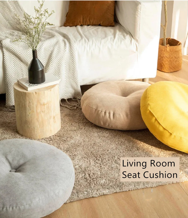 Round Floor Seat Cushion – Solid Color Meditation Pillow