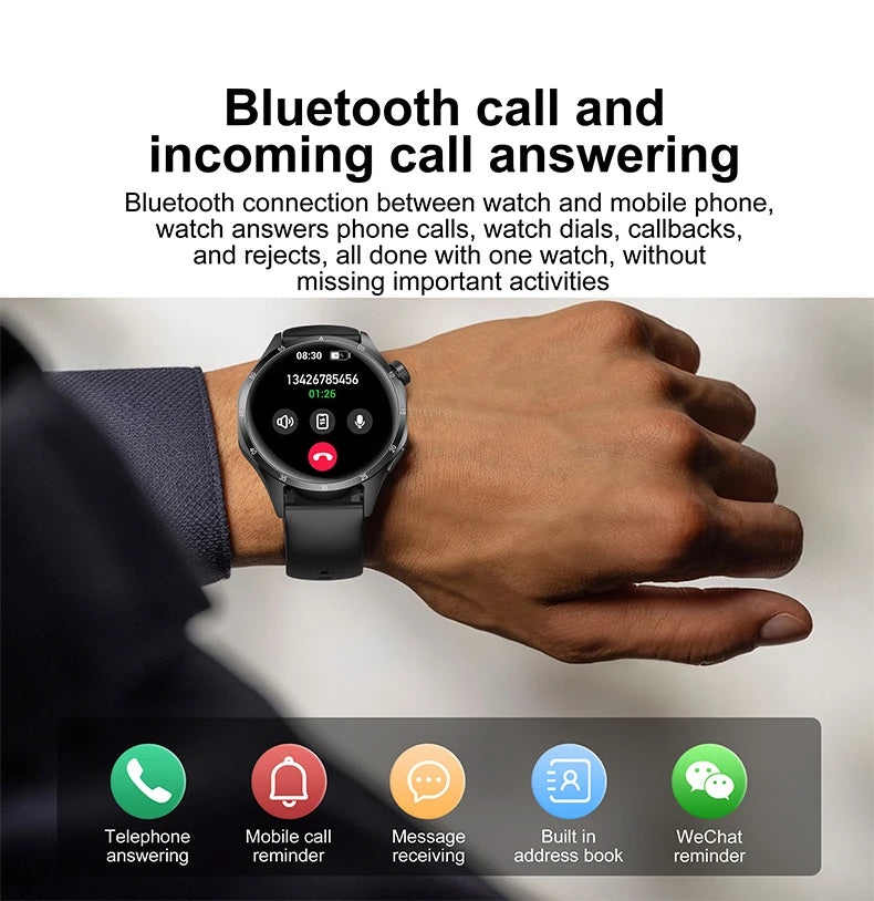 2025 Men's Smart Watch – AMOLED Screen, GPS & Bluetooth Call