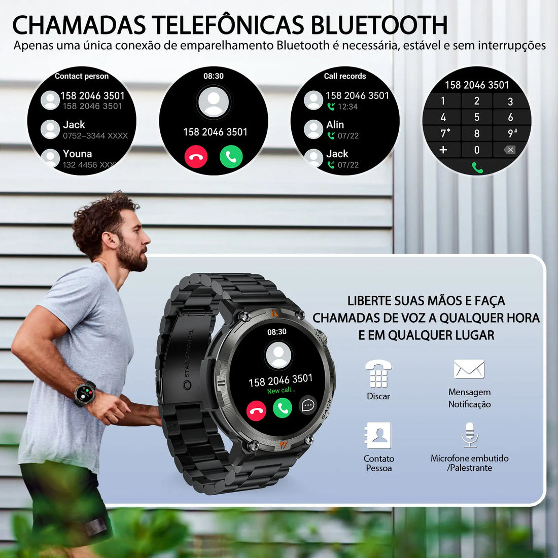 EIGIIS KE3 Smart Watch – 3ATM Waterproof & Bluetooth Call