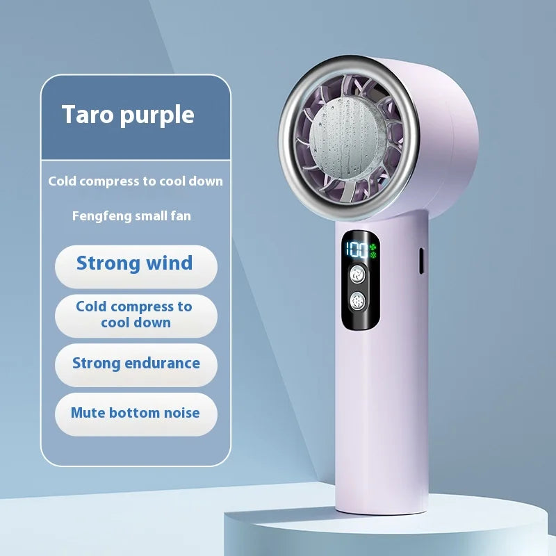Portable Handheld Turbo Fan – 3-Speed Ice Compress Mini Fan