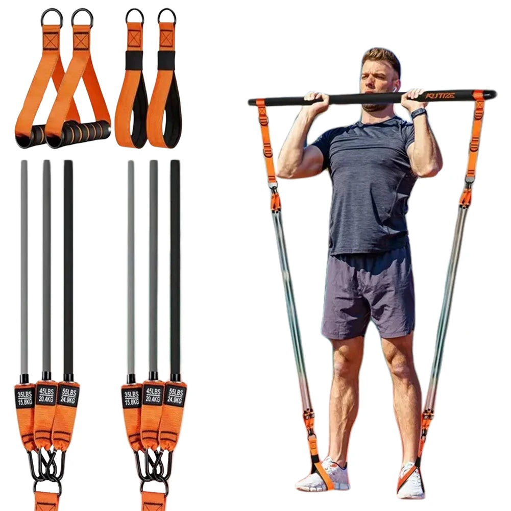 Portable Pilates Bar Kit with Resistance Bands