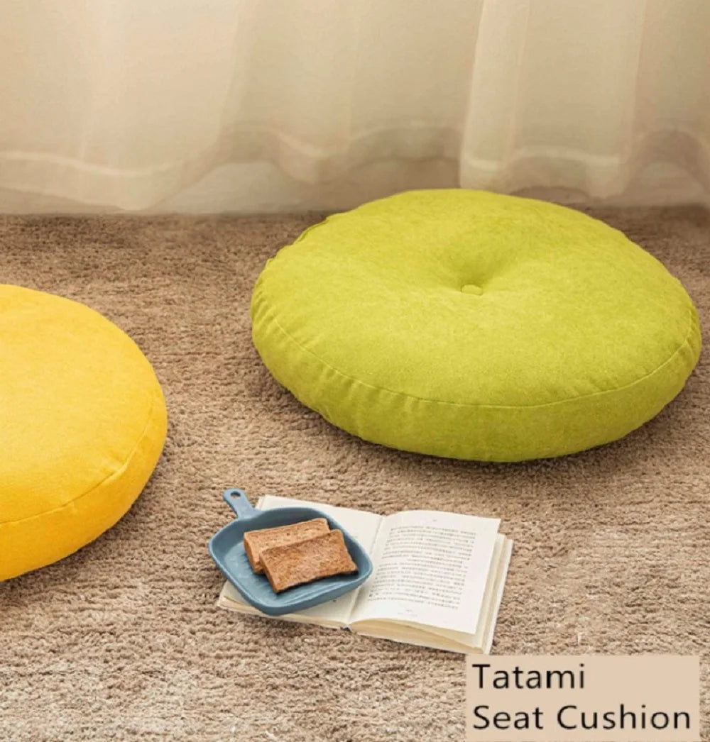 Round Floor Seat Cushion – Solid Color Meditation Pillow