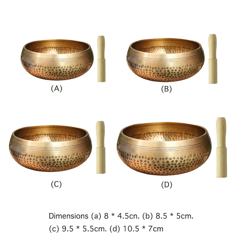 Hand-Carved Tibetan Singing Bowl with Stick