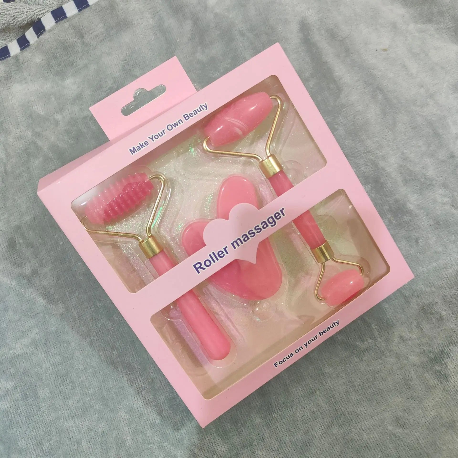 3pcs Resin Face & Body Massage Roller Set