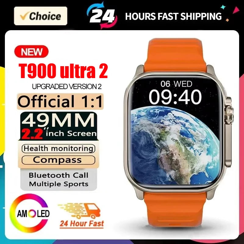 2025 T900 Ultra 2 Smart Watch – 49mm AMOLED NFC Waterproof
