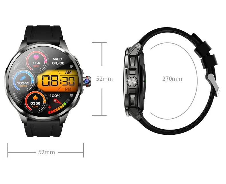 5G/4G Android Smart Watch – 1.95" AMOLED, 900W Camera, GPS