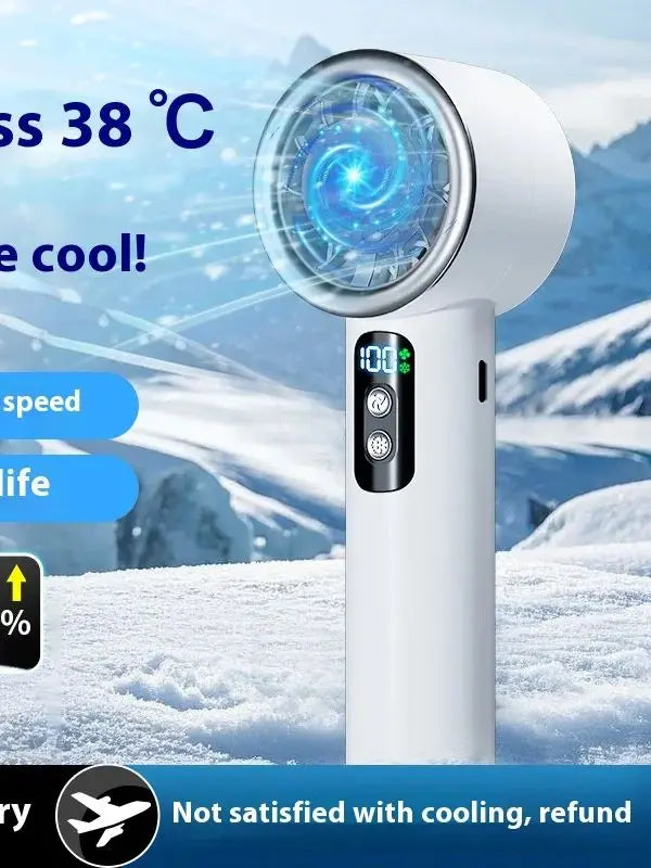 Portable Handheld Turbo Fan – 3-Speed Ice Compress Mini Fan