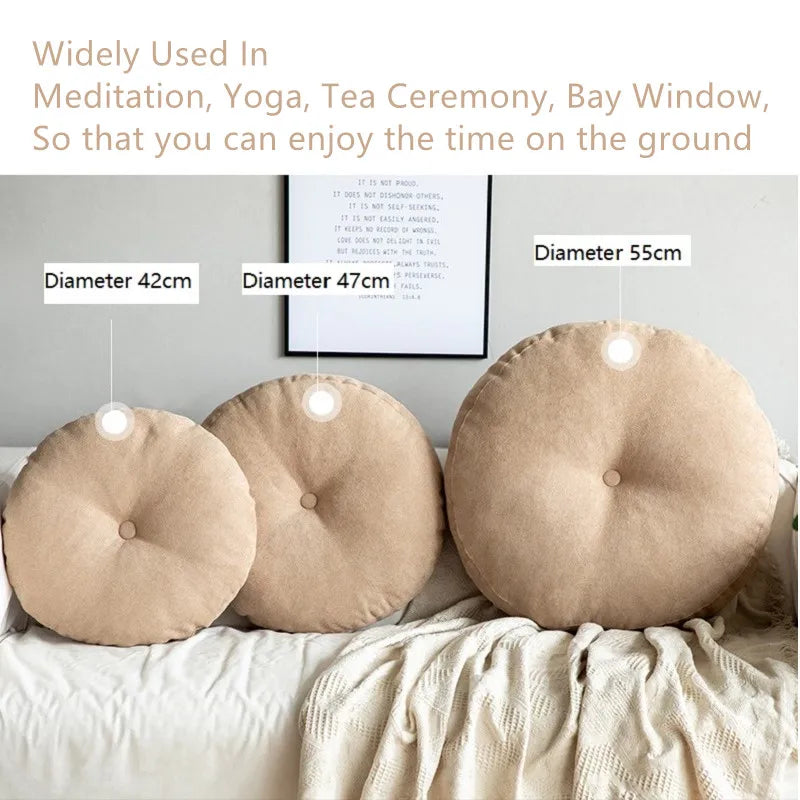Round Floor Seat Cushion – Solid Color Meditation Pillow
