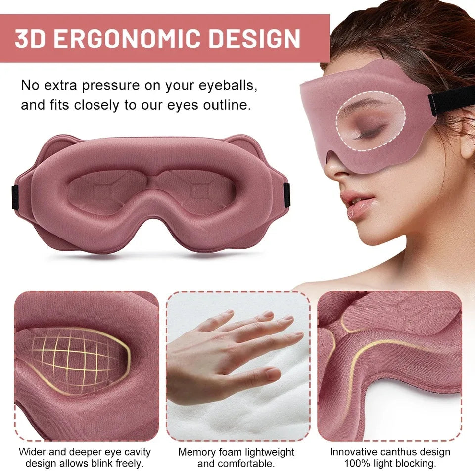 3D Contoured Sleep Eye Mask for Travel