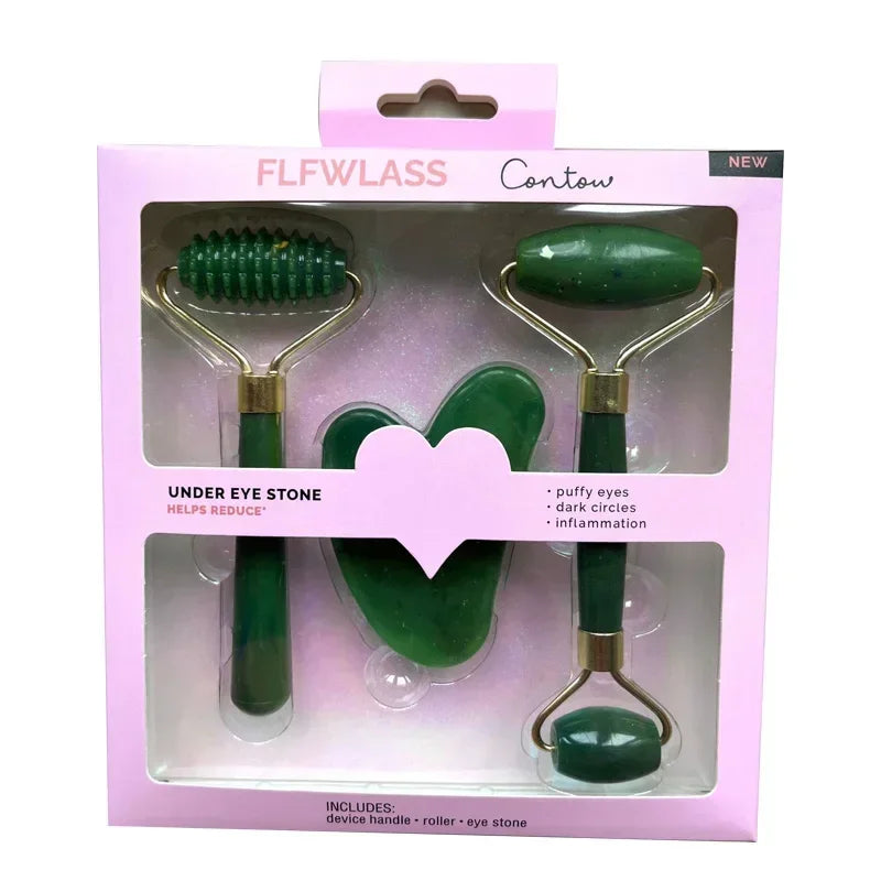 3pcs Resin Face & Body Massage Roller Set