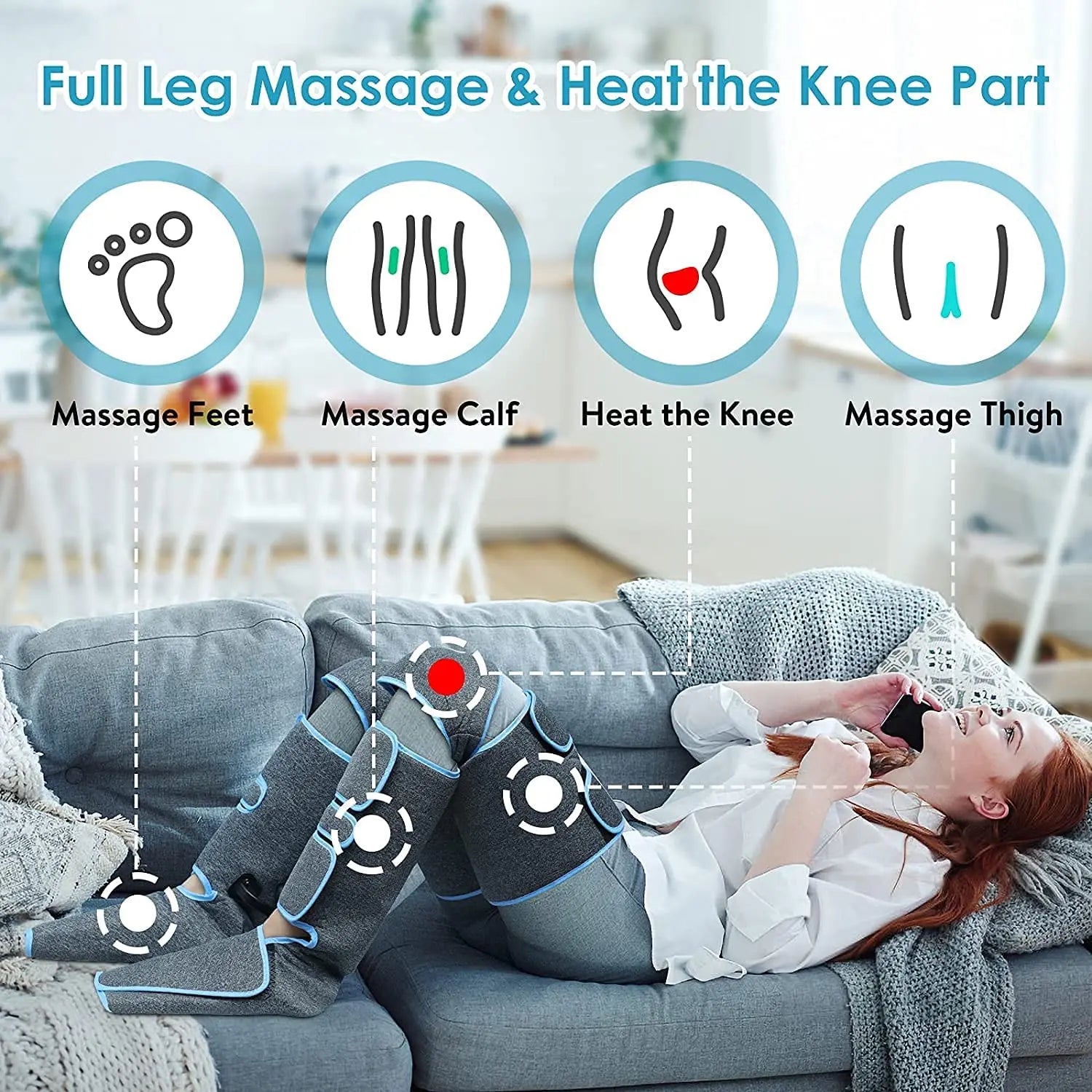 360° Air Pressure Foot and Leg Massager – Promotes Circulation and Muscle Relaxation