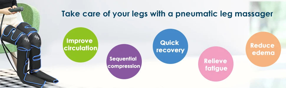 360° Air Pressure Foot and Leg Massager – Promotes Circulation and Muscle Relaxation