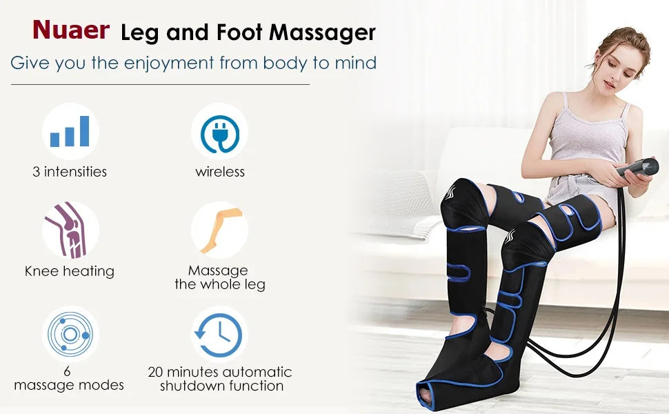 360° Air Pressure Foot and Leg Massager – Promotes Circulation and Muscle Relaxation