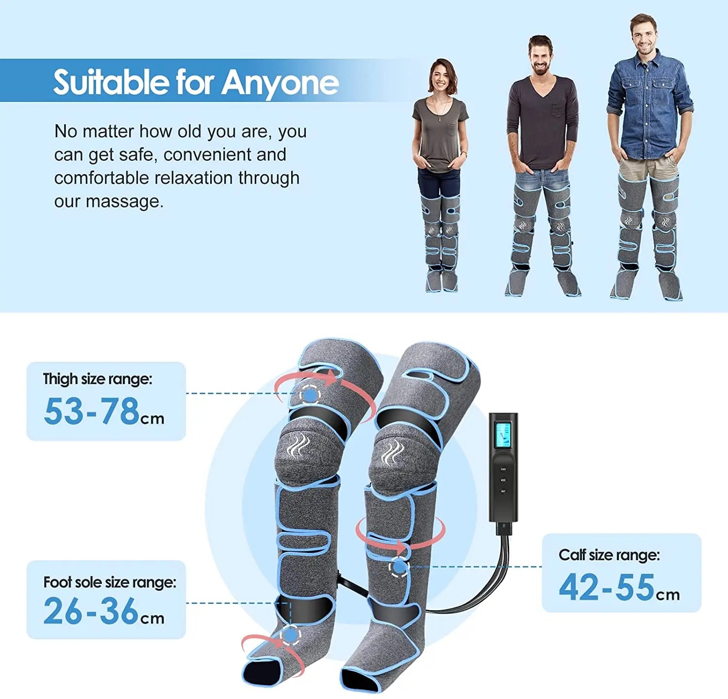 360° Air Pressure Foot and Leg Massager – Promotes Circulation and Muscle Relaxation
