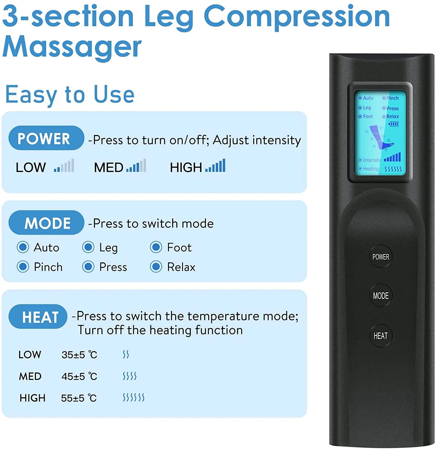 360° Air Pressure Foot and Leg Massager – Promotes Circulation and Muscle Relaxation