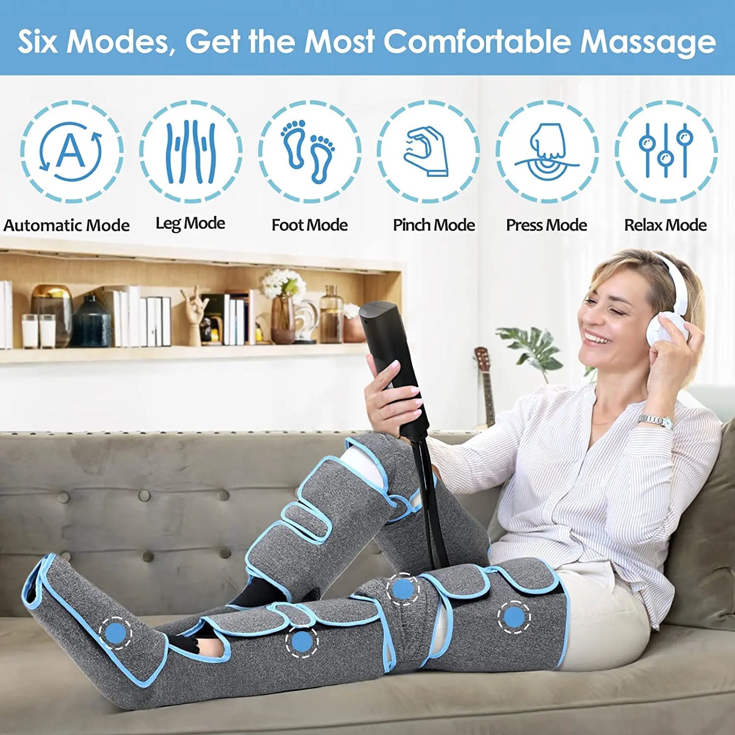 360° Air Pressure Foot and Leg Massager – Promotes Circulation and Muscle Relaxation