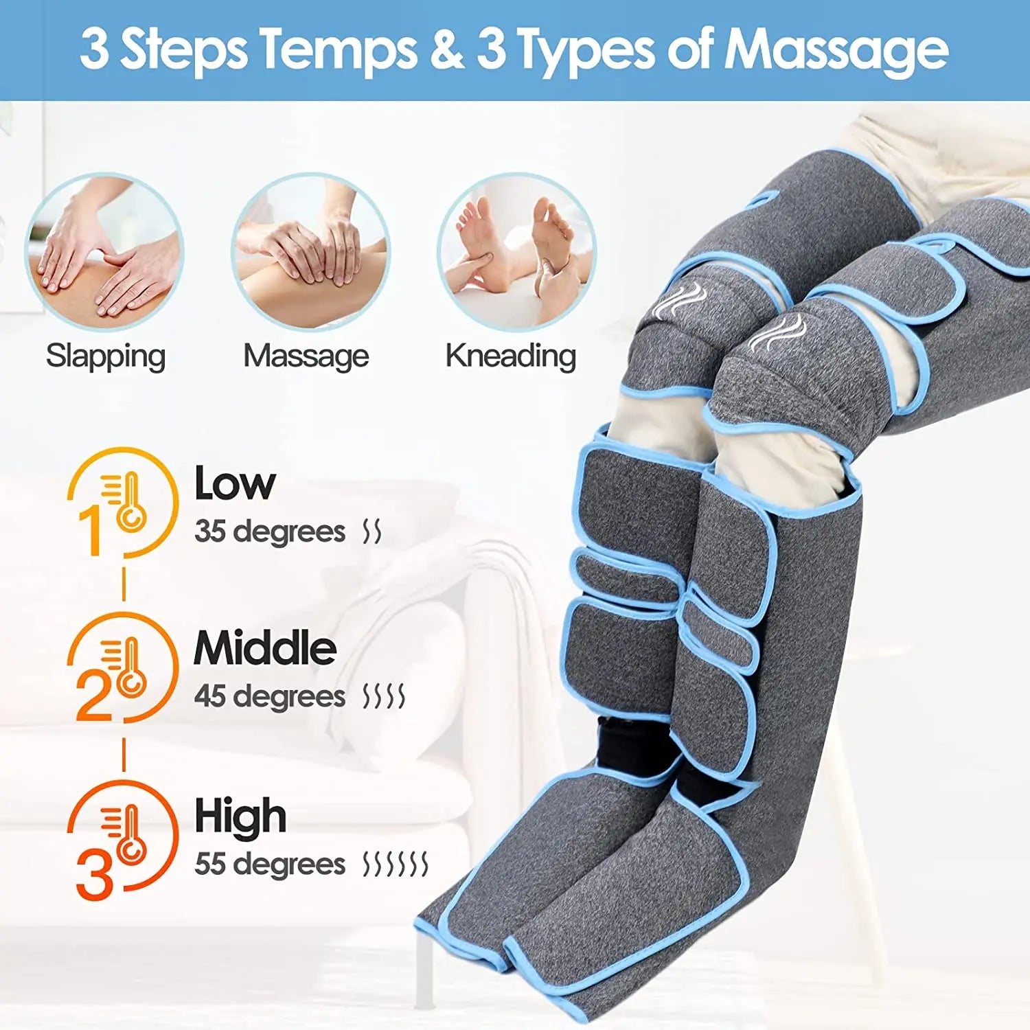 360° Air Pressure Foot and Leg Massager – Promotes Circulation and Muscle Relaxation
